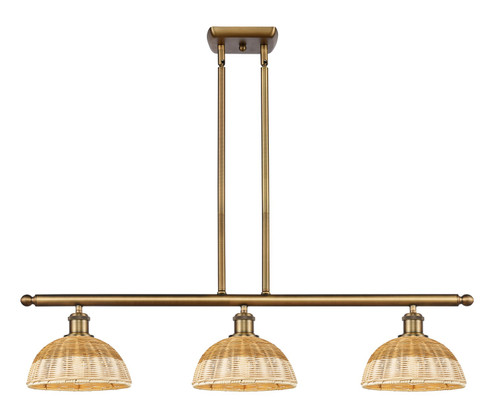 Ballston Three Light Island Pendant in Brushed Brass (405|516-3I-BB-NBD2-9-NAT)