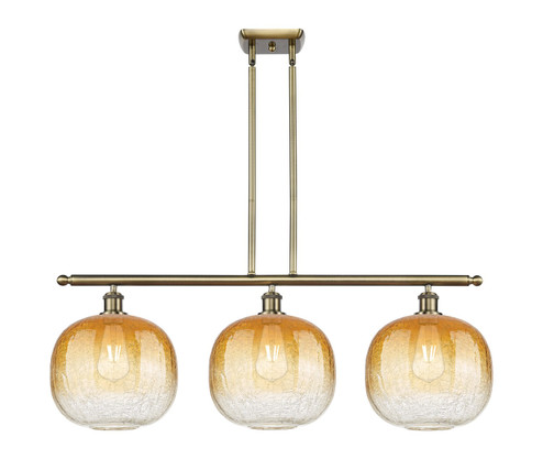 Ballston Three Light Island Pendant in Antique Brass (405|516-3I-AB-G481-10AM)