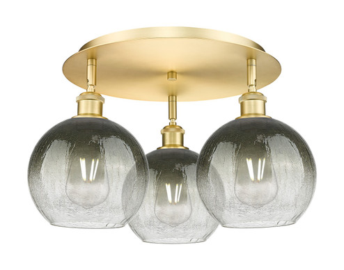 Ballston Three Light Semi-Flush Mount in Satin Gold (405|516-3C-SG-G483-8SL)