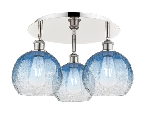 Ballston Three Light Semi-Flush Mount in Polished Nickel (405|516-3C-PN-G483-8SB)
