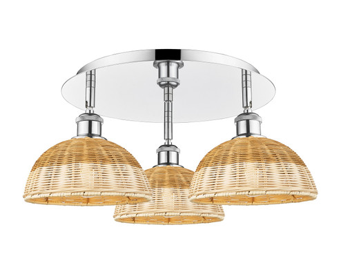 Ballston Three Light Semi-Flush Mount in Polished Chrome (405|516-3C-PC-NBD2-9-NAT)