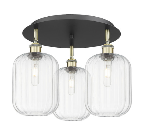 Ballston Three Light Semi-Flush Mount in Black Antique Brass (405|516-3C-BAB-G460-7CL)