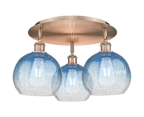 Ballston Three Light Semi-Flush Mount in Antique Copper (405|516-3C-AC-G483-8SB)