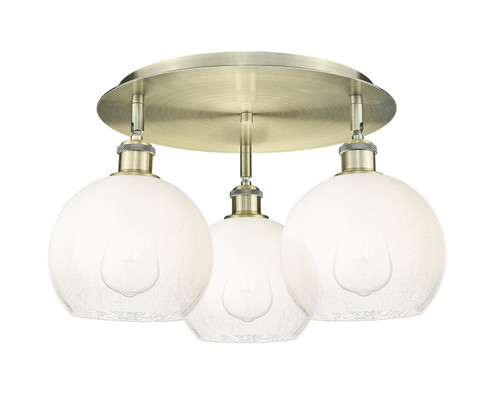 Ballston Three Light Semi-Flush Mount in Antique Brass (405|516-3C-AB-G483-8OP)