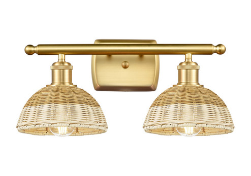 Ballston Two Light Bath Vanity in Satin Gold (405|516-2W-SG-NBD2-75-NAT)