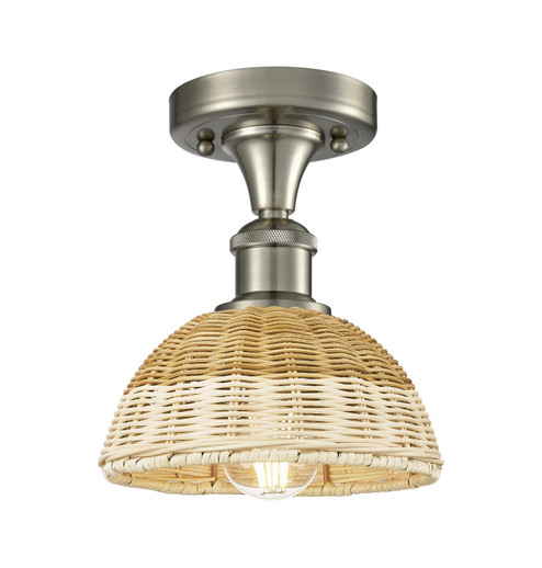 Ballston One Light Semi-Flush Mount in Brushed Satin Nickel (405|516-1C-SN-NBD2-75-NAT)