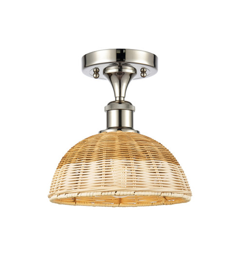 Ballston One Light Semi-Flush Mount in Polished Nickel (405|516-1C-PN-NBD2-9-NAT)