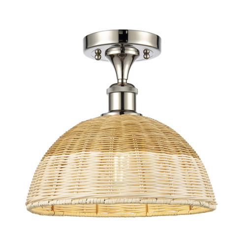 Ballston One Light Semi-Flush Mount in Polished Nickel (405|516-1C-PN-NBD2-12-NAT)