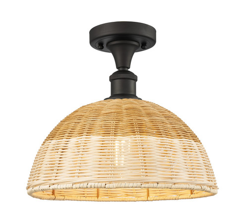 Ballston One Light Semi-Flush Mount in Oil Rubbed Bronze (405|516-1C-OB-NBD2-12-NAT)
