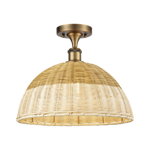 Ballston One Light Semi-Flush Mount in Brushed Brass (405|516-1C-BB-NBD2-16-NAT)