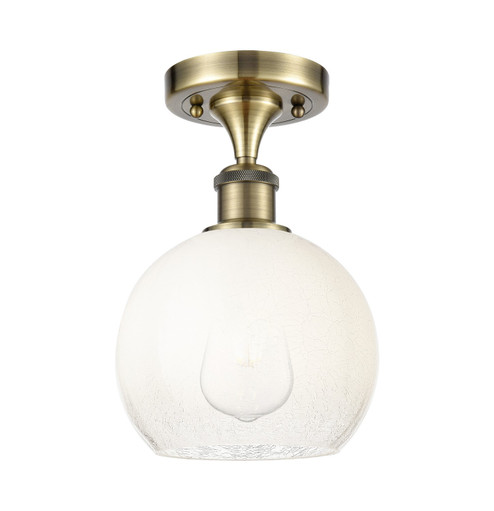 Ballston One Light Semi-Flush Mount in Antique Brass (405|516-1C-AB-G483-8OP)