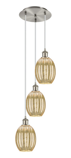 Ballston Three Light Pendant in Brushed Satin Nickel (405|113B-3P-SN-G459-6ME)