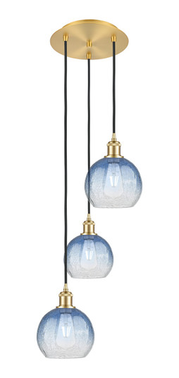 Ballston Three Light Pendant in Satin Gold (405|113B-3P-SG-G483-8SB)