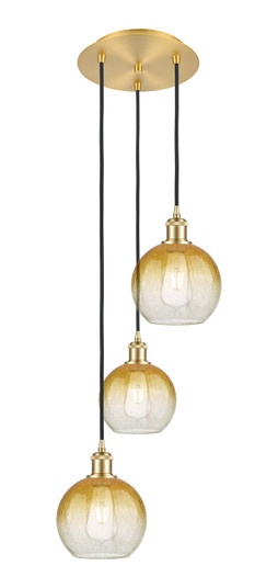 Ballston Three Light Pendant in Satin Gold (405|113B-3P-SG-G483-8AM)