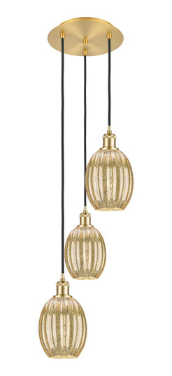 Ballston Three Light Pendant in Satin Gold (405|113B-3P-SG-G459-6ME)