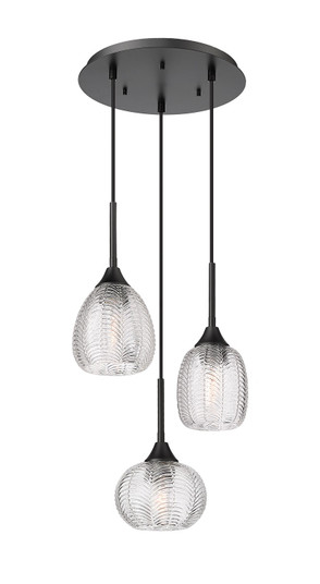 Berkshire Three Light Pendant in Matte Black (405|113B-3P-BK-G323-MU)