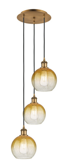 Ballston Three Light Pendant in Brushed Brass (405|113B-3P-BB-G483-8AM)