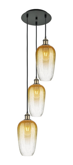 Ballston Three Light Pendant in Black Antique Brass (405|113B-3P-BAB-G484-7AM)