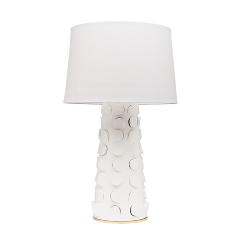 Naomi One Light Table Lamp in White Lustro/Gold Leaf Combo (428|HL335201-WH/GL)