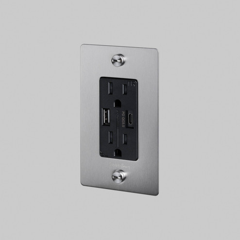 Duplex Outlet in Steel (576|NSK-073412)