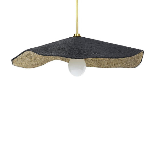 McKinley One Light Pendant in Antique Brass/Black/Natural (515|2930-79)