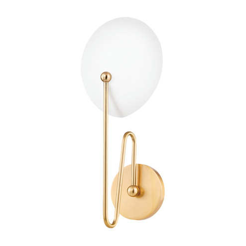 Hattie One Light Wall Sconce in Aged Brass/Textured White (428|H743101-AGB/TWH)