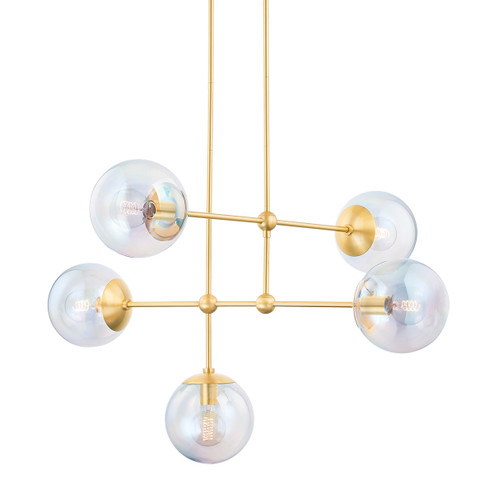 Ophelia Five Light Chandelier in Aged Brass (428|H726805-AGB)