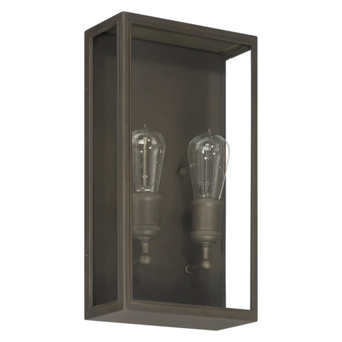 Hollis Two Light Exterior Wall Sconce in Blackened Brass (577|207728A)