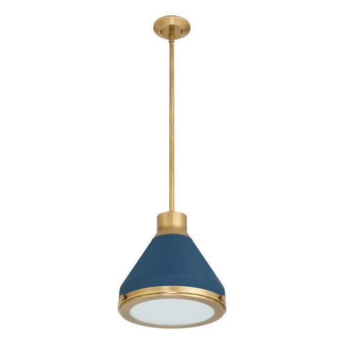Doyle One Light Pendant in Natural Brass, Matte Blue (577|207399A)