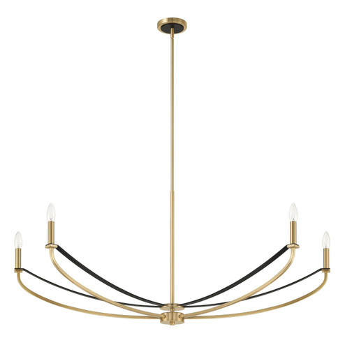 Sussex Four Light Linear Chandelier in Champagne Gold, Black (577|207372A)