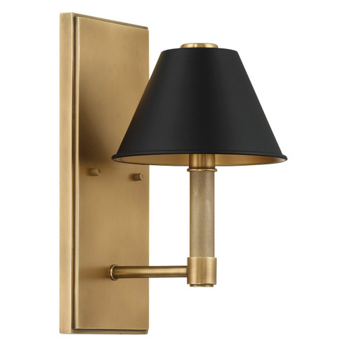 Mcgill One Light Wall Sconce in Natural Brass, Matte Black (577|207334A)