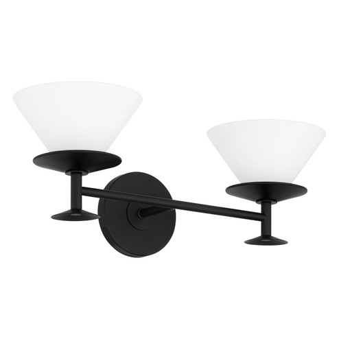 Tremolo Two Light Vanity in Matte Black, Champagne Gold (577|207323A)
