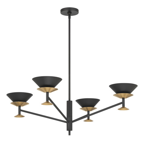 Tremolo Four Light Chandelier in Textured Black, Champagne Gold (577|207316A)