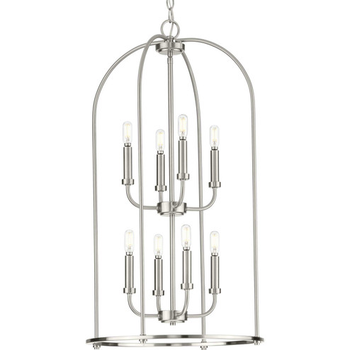 Leyden Eight Light Foyer Pendant in Brushed Nickel (54|P500303-009) Leyden Eight Light Foyer Pendant in Brushed Nickel (54|P500303-009)