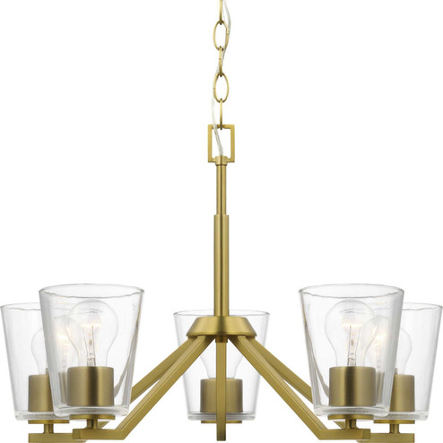 Vertex Five Light Chandelier in Brushed Gold (54|P400341-191)