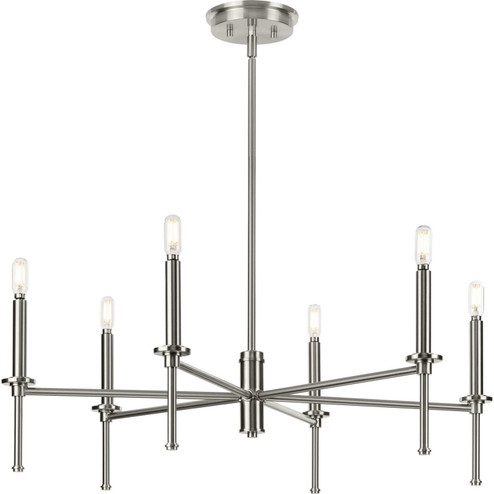 Elara Six Light Chandelier in Brushed Nickel (54|P400294-009) Elara Six Light Chandelier in Brushed Nickel (54|P400294-009)