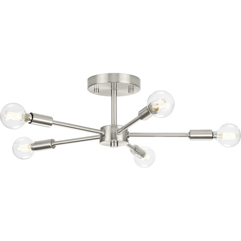 Delayne Five Light Semi-Flush Mount in Brushed Nickel (54|P350219-009)