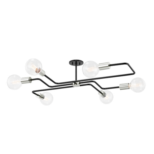 Jena Six Light Semi Flush Mount in Polished Nickel (428|H488606S-PN/TBK)