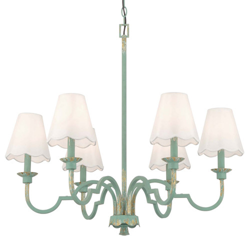 Cheshire Six Light Chandelier in Antique Teal (62|7008-6 TEAL-WY)