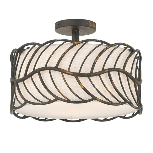 Simbolo Three Light Semi-Flush Mount in Antique Black Iron (62|4501-3SF ABI)