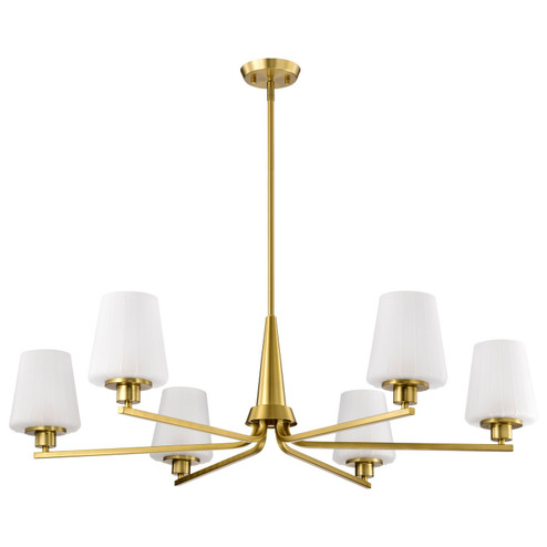 Lune Six Light Chandelier in Vintage Brass (72|60-8236)