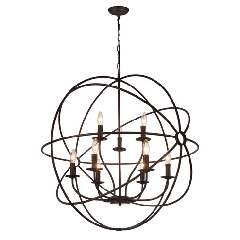 Arza Nine Light Chandelier in Brown (401|5464P32DB-9)