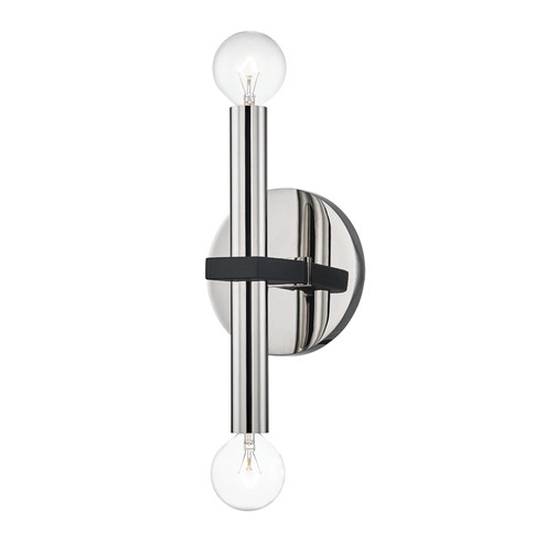 Colette Two Light Wall Sconce in Polished Nickel/Black (428|H296102-PN/BK)