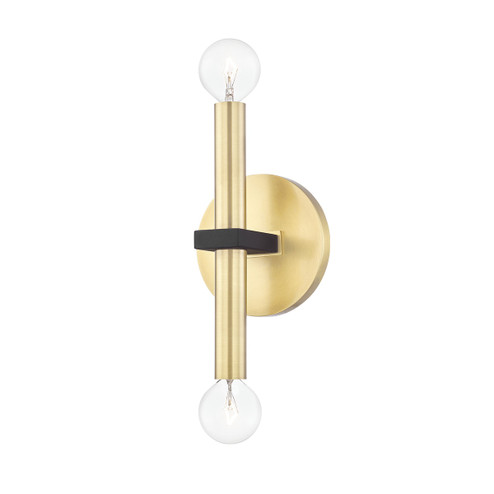 Colette Two Light Wall Sconce in Aged Brass (428|H296102-AGB/BK)