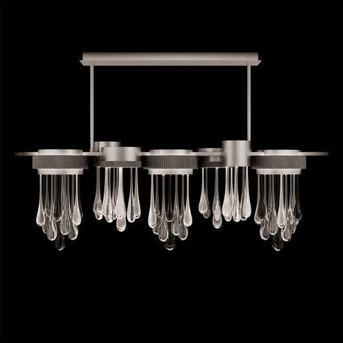 Rain LED Linear Pendant in Ombre Silver/Silver Glass (48|100139-7)