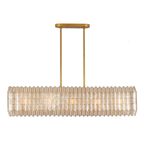 Fractal Ten Light Linear Pendant in Oxidized Gold Leaf (33|522661OL)