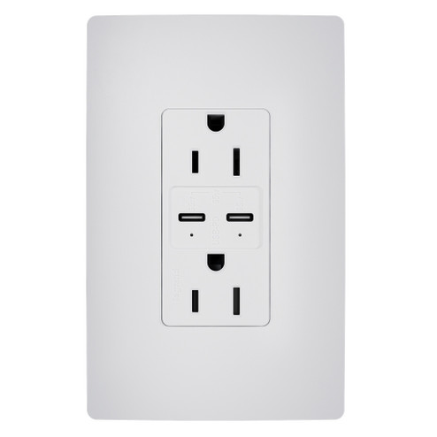radiant 65W USB Outlet, Type C, 15A, Tamper-Resistant in White (246|R26USBPD65W)