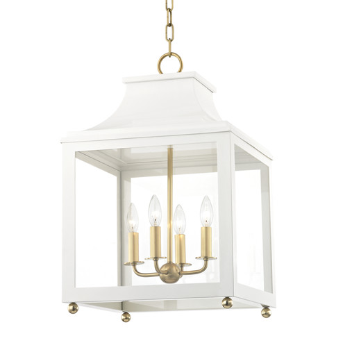 Leigh Four Light Lantern in Aged Brass/Soft Off White (428|H259704L-AGB/WH)