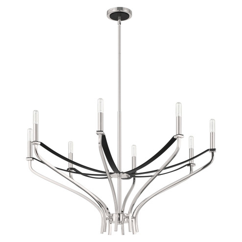 Sussex Eight Light Chandelier in Polished Nickel, Black (577|207887A)