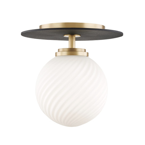 Ellis LED Semi Flush Mount in Aged Brass/Black (428|H200501S-AGB/BK)